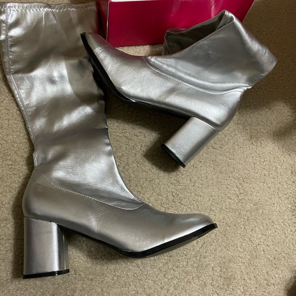 silver boots size 12